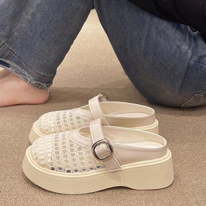 Mules Jane Platform Cutout Mary