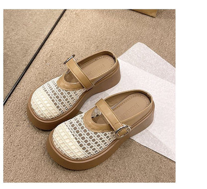 Mules Jane Platform Cutout Mary