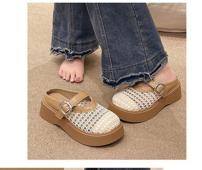 Mules Jane Platform Cutout Mary