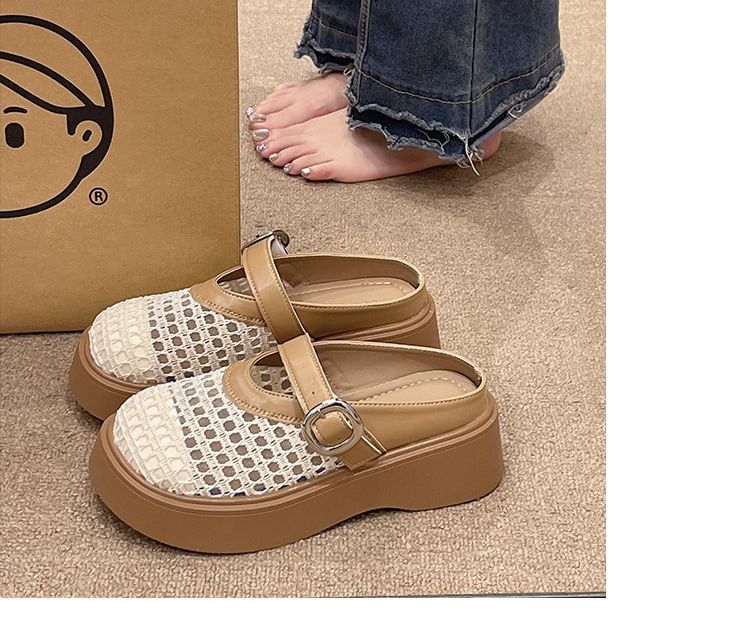 Mules Jane Platform Cutout Mary