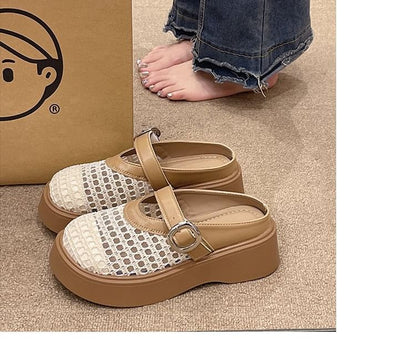 Mules Jane Platform Cutout Mary