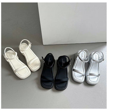 Sandals Heel Chunky Plain