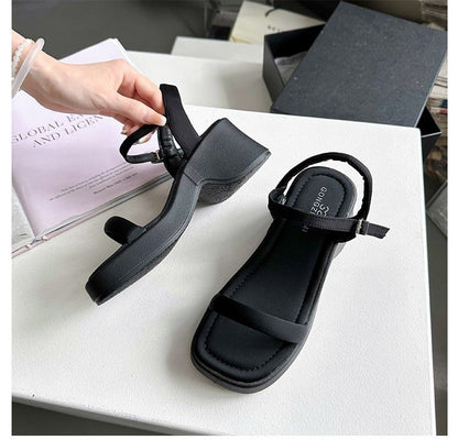 Sandals Heel Chunky Plain