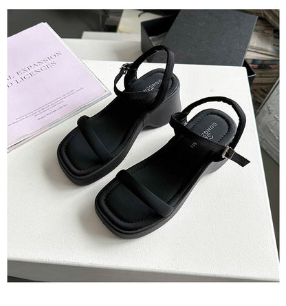 Sandals Heel Chunky Plain