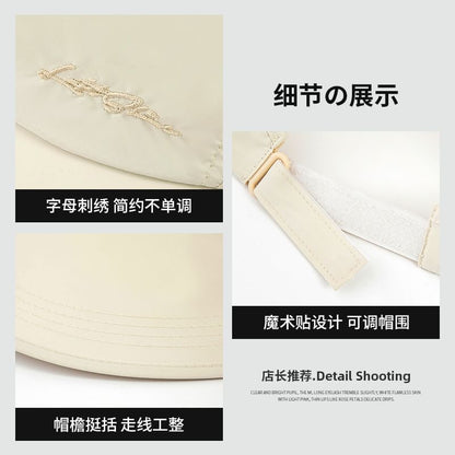 Lettering Embroidered Visor Cap