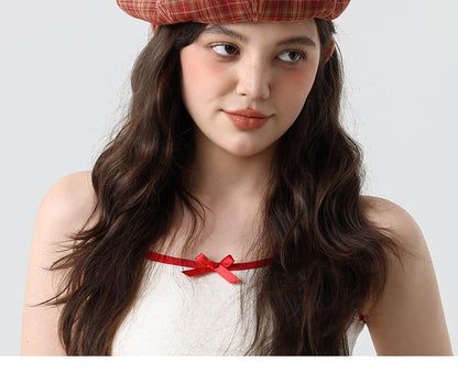 Plaid Applique Beret