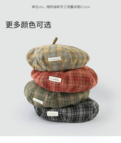 Plaid Applique Beret