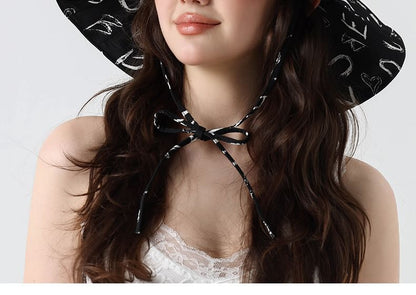 Lettering Print Boonie Hat