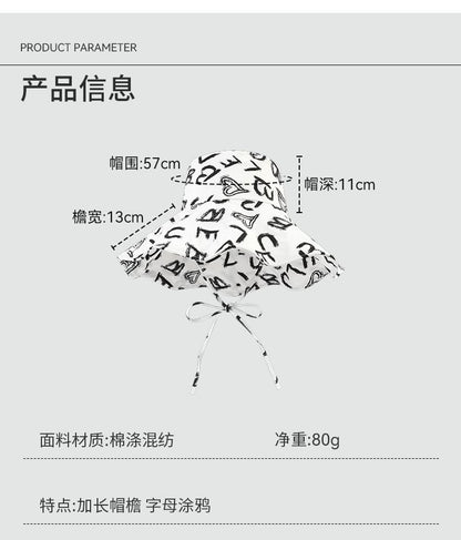 Lettering Print Boonie Hat