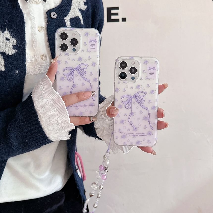 Bow Print Phone Case / Phone Strap / Set