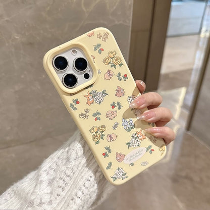 Rabbit Print Phone Case / Bead Phone Strap / Set