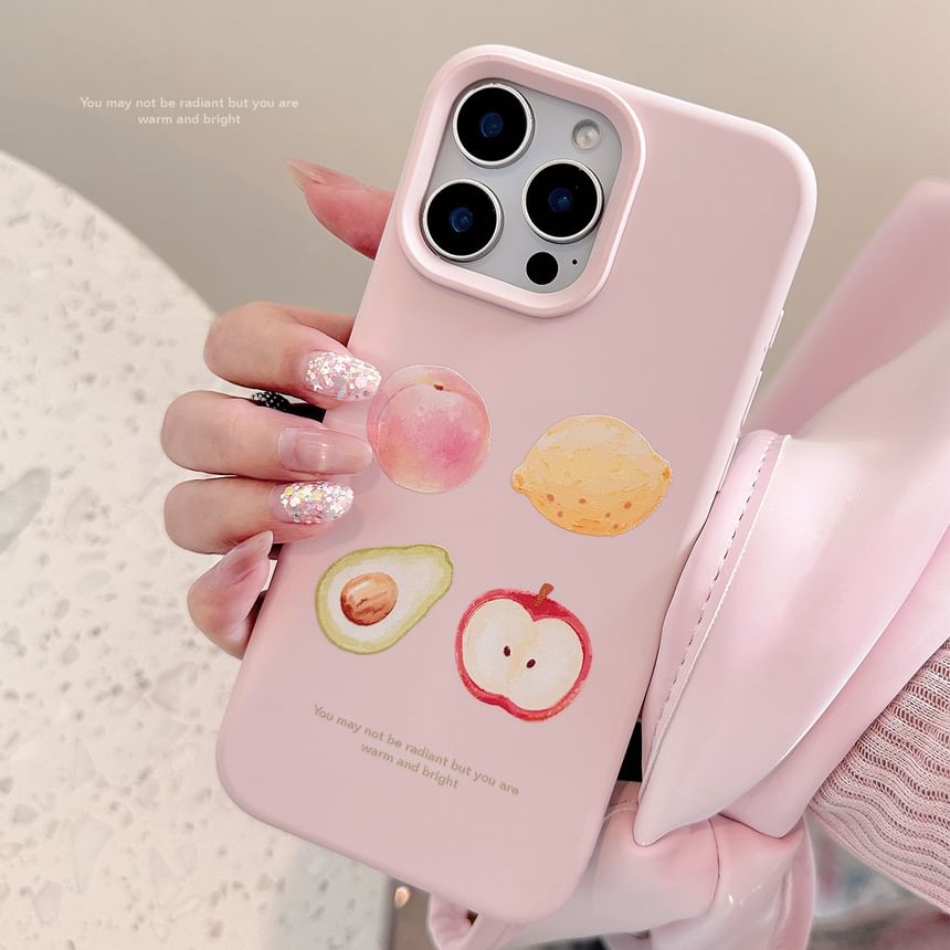 Fruit Print Phone Case / Bead Phone Strap / Set