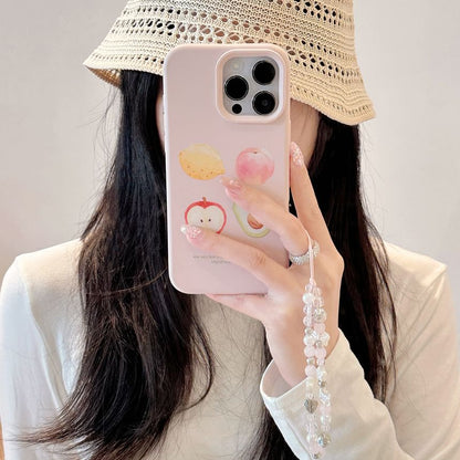 Fruit Print Phone Case / Bead Phone Strap / Set
