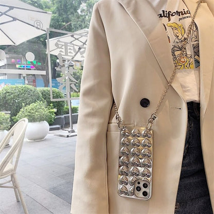 Heart Metallic Phone Case / Strap / Lanyard / Set