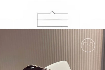 Double Bridge Metal Frame Polished Sunglasses / Case / Pouch / Cleaning Cloth / Set