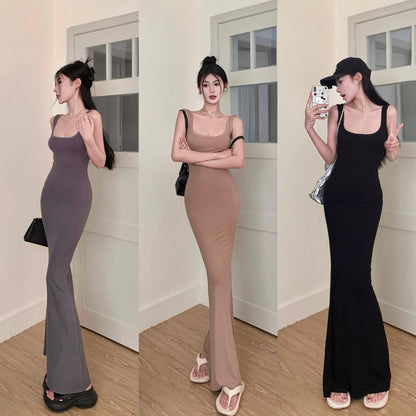 Scoop Neck Mermaid Maxi Dress, Sleeveless