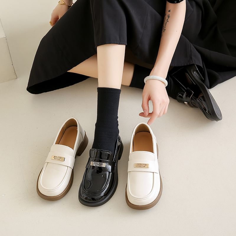 Platform Patent Leather Loafers