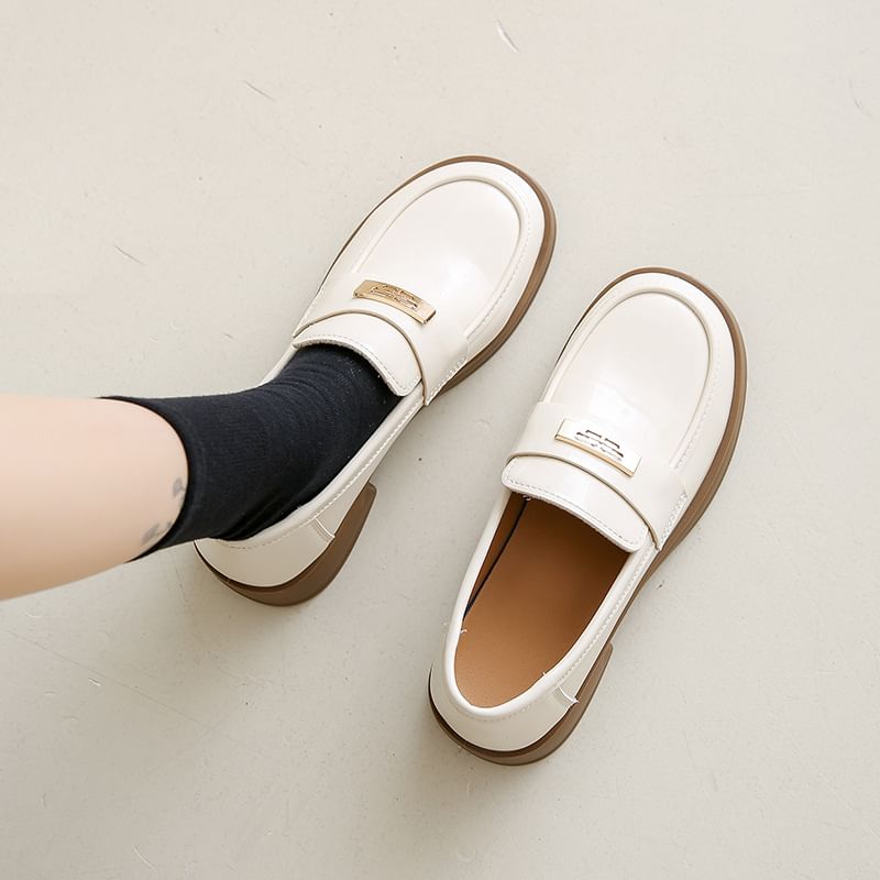 Platform Patent Leather Loafers