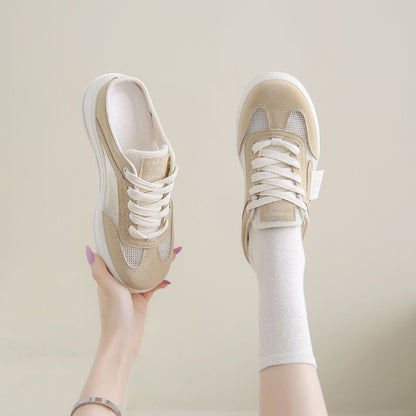 Platform Panel Mesh Sneaker Mules