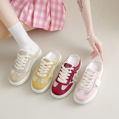 Platform Panel Mesh Sneaker Mules