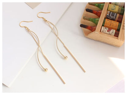 Bar Bead Dangle Earring / Clip-On Earring