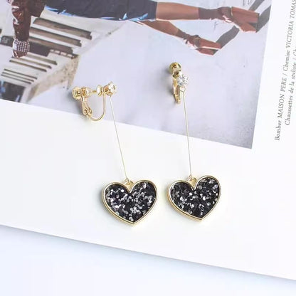 Heart Rhinestone Drop Earring