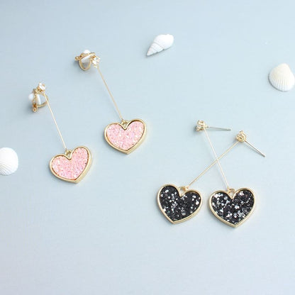Heart Rhinestone Drop Earring