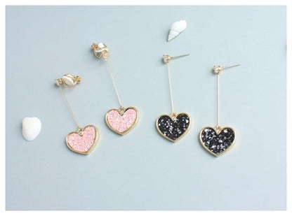 Heart Rhinestone Drop Earring