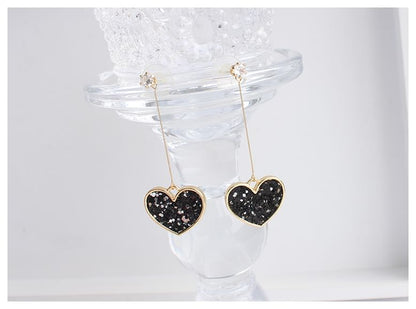 Heart Rhinestone Drop Earring