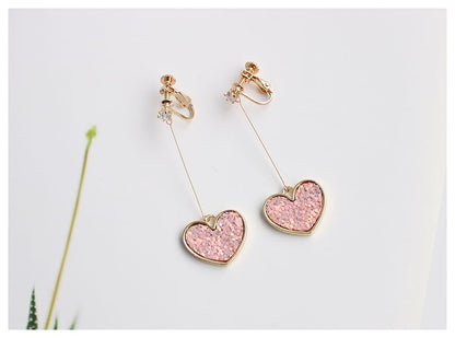 Heart Rhinestone Drop Earring