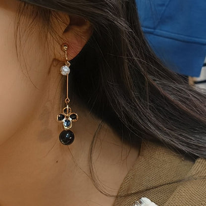 Flower Bead Drop Earring / Clip-On Earring