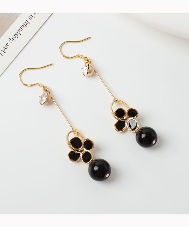 Flower Bead Drop Earring / Clip-On Earring