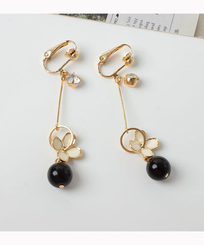 Flower Bead Drop Earring / Clip-On Earring