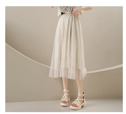 Platform Chunky Heel Shirred Sandals