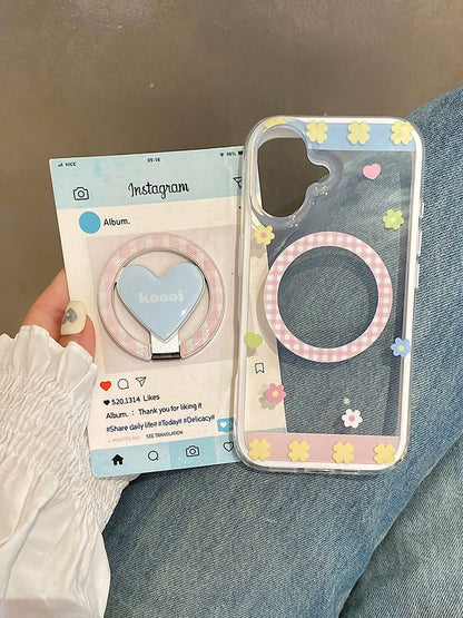 Floral Magnetic (Compatible with MagSafe) Phone Case / Stand / Set