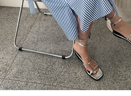 Striped A-Line Shirt Dress, Short Sleeve Maxi