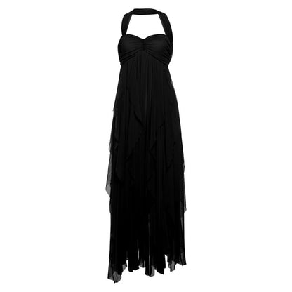 Asymmetric Open-Back Maxi Dress, Sleeveless