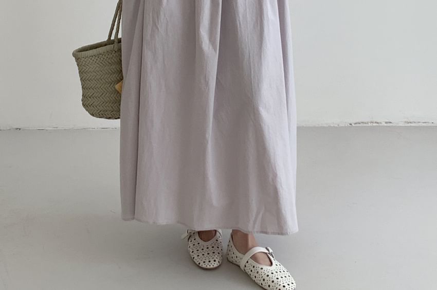 Ruched V-Neck Sleeveless A-Line Maxi Dress Set with Belt