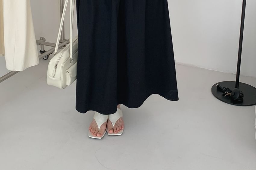 Ruched V-Neck Sleeveless A-Line Maxi Dress Set with Belt