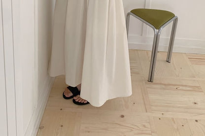 Ruched V-Neck Sleeveless A-Line Maxi Dress Set with Belt