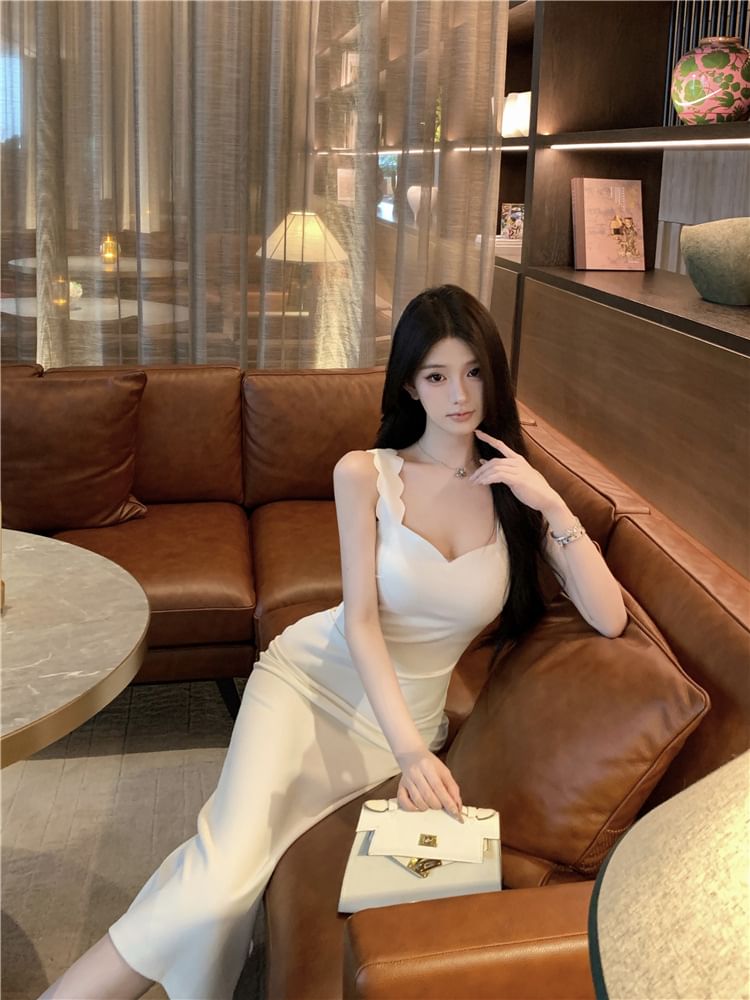 Sweetheart Neck Sheath Maxi Dress, Sleeveless