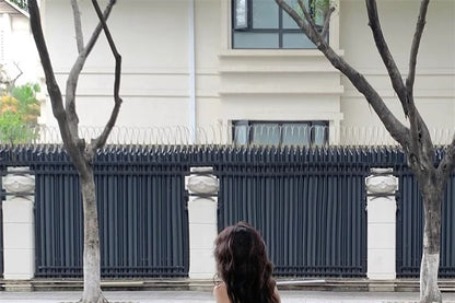 Spaghetti Midi Dress Print Strap A-Line