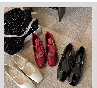 Square Toe Slingback Low Heel Sandals