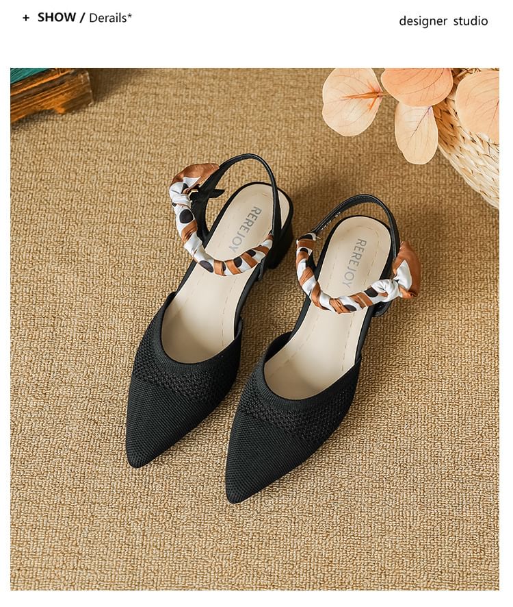 Pointed Chunky Heel Sandals