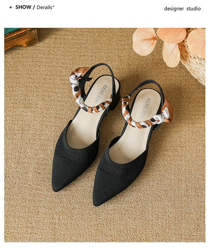 Pointed Chunky Heel Sandals
