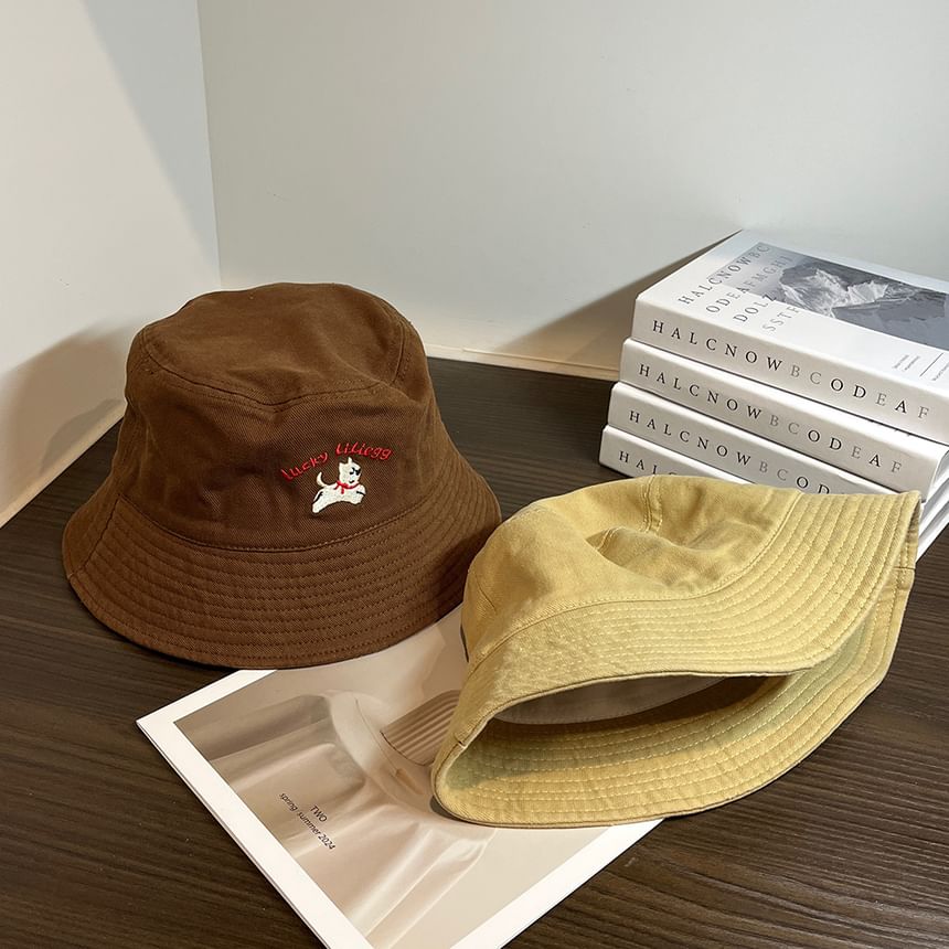 Embroidered Dog Bucket Hat