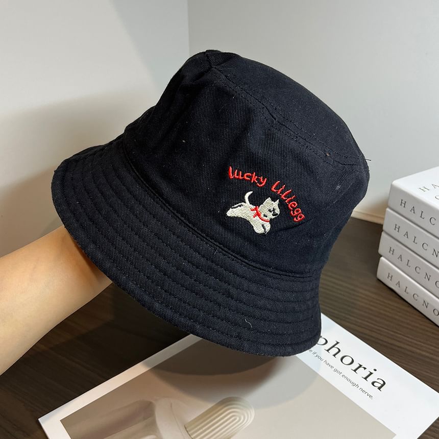 Embroidered Dog Bucket Hat