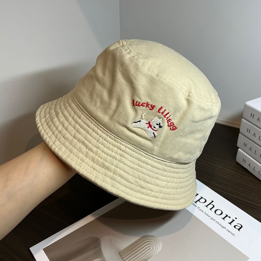 Embroidered Dog Bucket Hat
