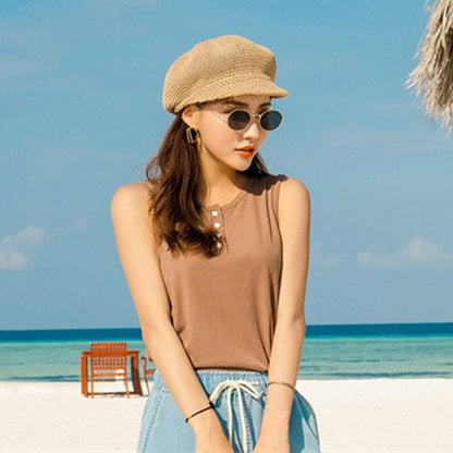 Plain Straw Beret