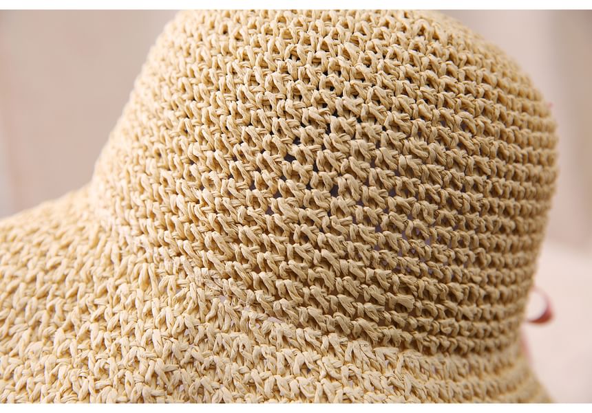 Bow Straw Bucket Hat